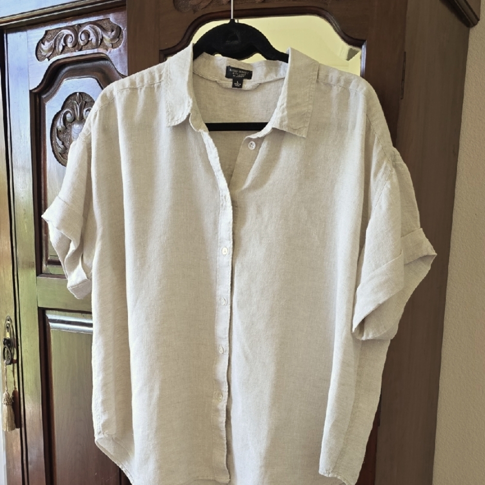 J. Crew Light Tan Linen Shirt